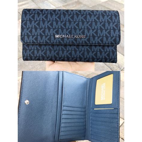 michael kors blue python wallet|Michael Kors navy blue wallet.